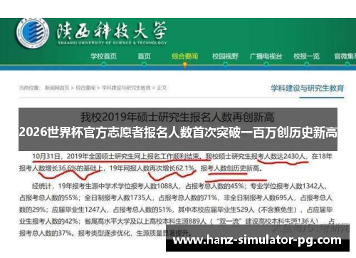 2026世界杯官方志愿者报名人数首次突破一百万创历史新高 2026世界杯官方志愿者报名人数首次突破一百万创历史新高